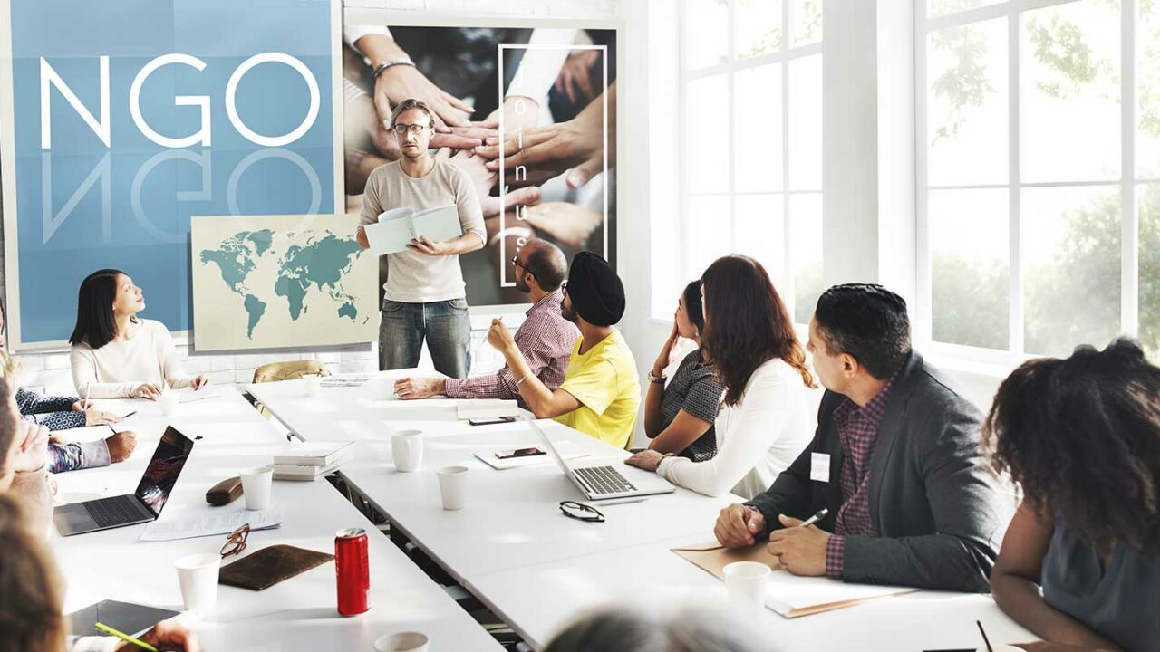 Nonprofit executives in a board meeting