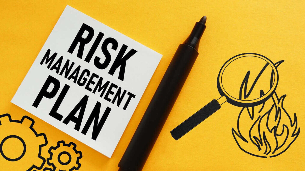 risk management plan is shown using the text