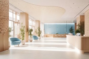 illustration of modern hotel lobby space