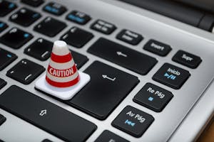 A Caution Cone on Keyboard