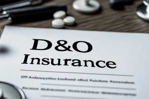 D&O Insurance Document with Medical Tools and Pills