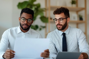 Agent Reviewing Insurance Risk with Business Owner