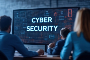 Company Executives Attending Cybersecurity Training in Modern Office